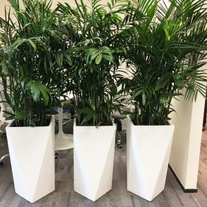 Quality Round Fiberglass Planter Pots Handmade For Outdoor Garden Decorative wholesale