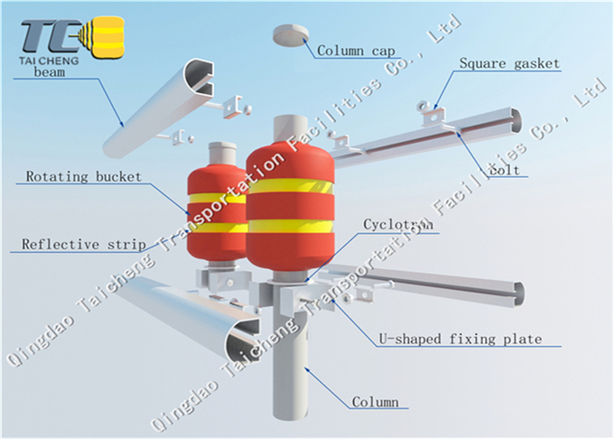 Shock Resistance Roller Barrel Barriers For Highway Tunnel Corner