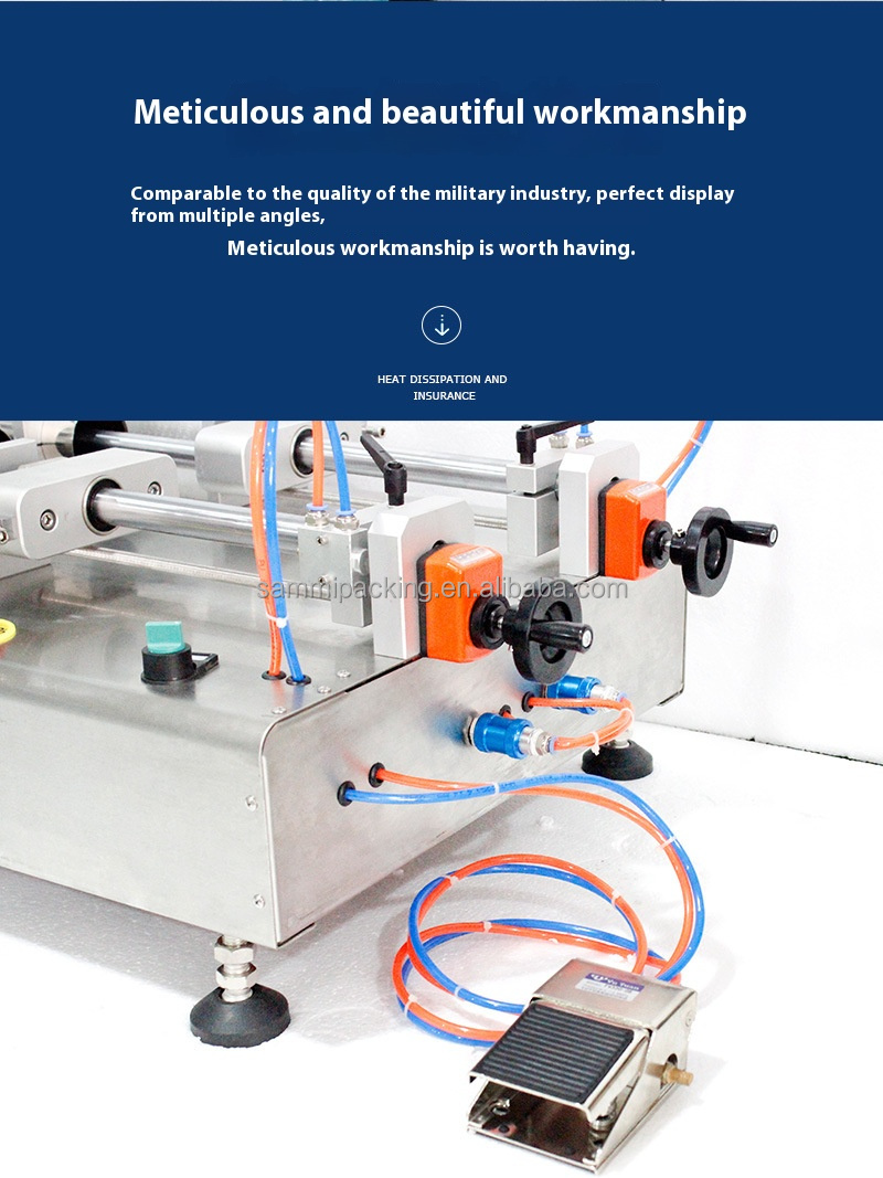 Full Pneumatic Double Head Table Top Liquid Filling Machine with 1% Filling Accuracy
