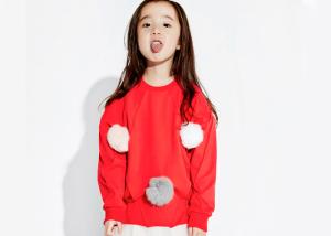 Quality Round Neck Girls Size 7 Clothes , Little Girls Long Sleeve Shirts With Venonat Sweater wholesale
