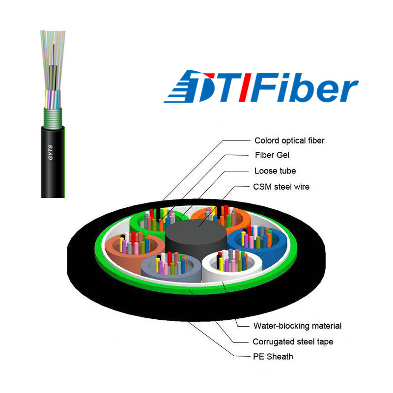 Single Mode Armoured GYTS Fiber Optic Cable For Telecommunication
