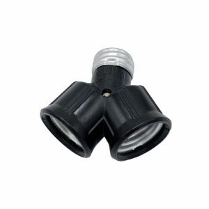 Quality OEM 4A Aluminum Shell Double Head Black Lamp Holder wholesale