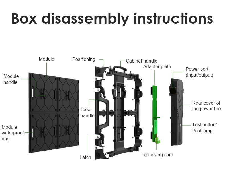 P2.604 LED Flexible Panel 1920Hz Stage Rental LED Display 9000cd/m2 With Back Maintenance