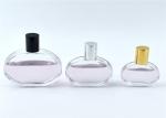 30ml 50ml 100ml Flat Round Small Perfume Bottles , Clear Glass Spray Bottle