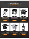 Adjustable Height Charcoal BBQ Grill Large Chicken Cooking Capacity Black