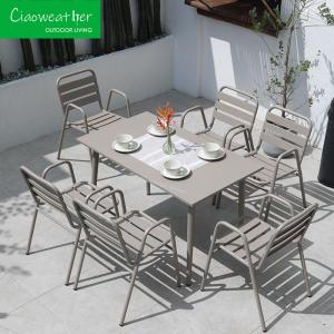 Quality Outdoor Metal Aluminum Garden Table And Chairs Set For Design Terrace Patio Cafe And Restaurants With Outdoor Furniture wholesale