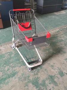 Quality Coated Metal Steel Grocery Store Powder Shopping Trolley With 4 Wheel , SGS / ISO9002 wholesale