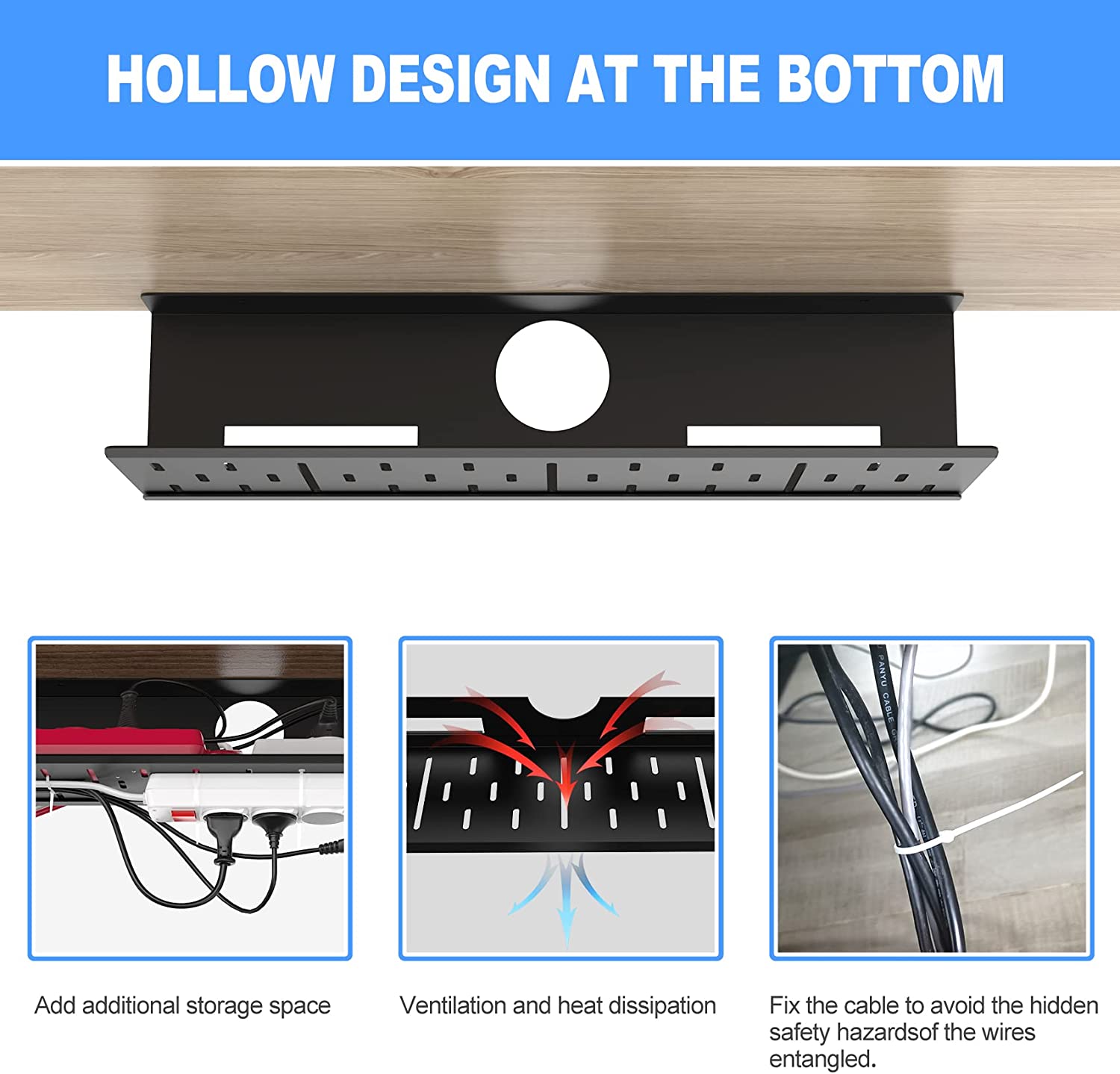 ISO9001 Rohs CE METAL Cable Management for Adjustable Cables Slot Holder in Steel Rack