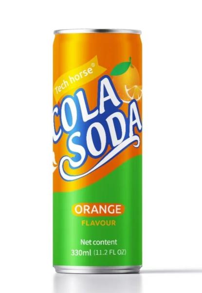 OEM Private Label Cola Drink 300ml Orange Flavour Soda Drink Canning service