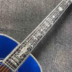 Custom OM Body Acoustic Electric Guitar Real Abalone Inlays Ebony Fingerboard