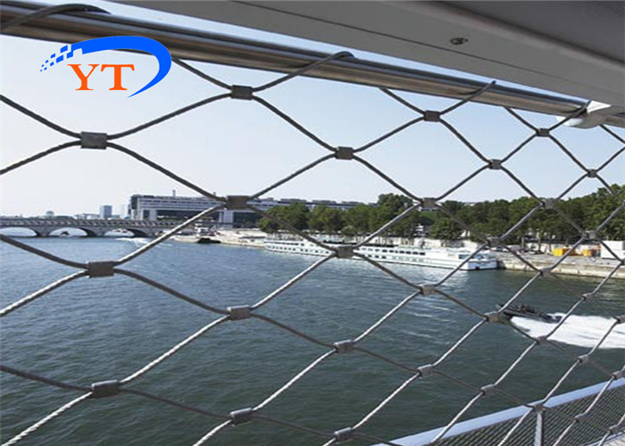 High Tensile Stair Railing Stainless Steel Ferrule Rope Mesh For Guard Rail Fence