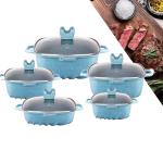 Wholesale Hot Selling White Kitchen Cooking Square Pot Sets Aluminum Non-Stick