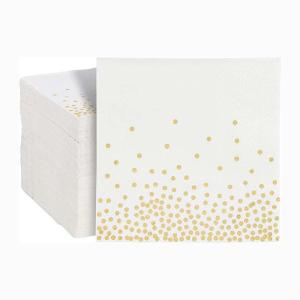 Quality Foiled Gold Paper Napkin Tissue Biodegradable Recyclable For Party wholesale