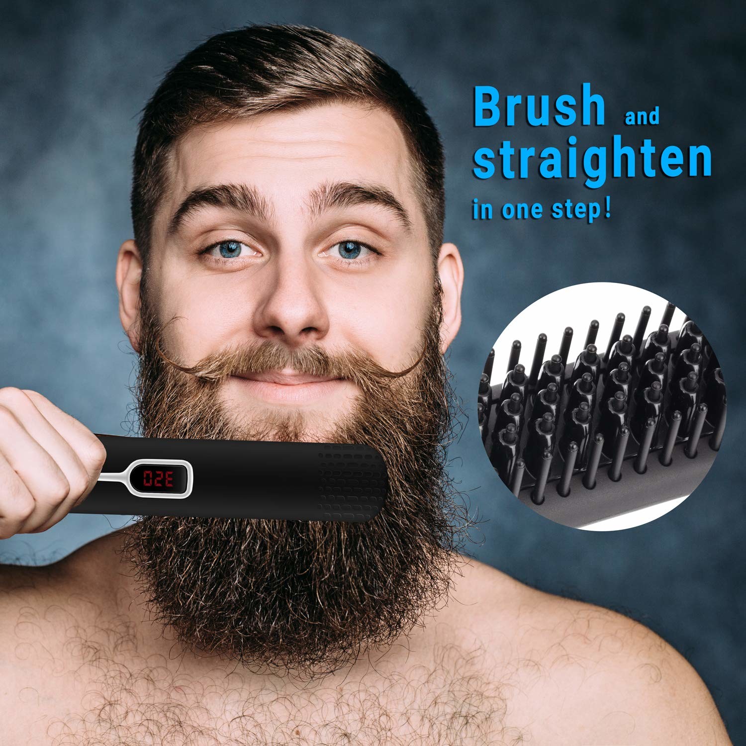 19W Hair And Beard Straightening Brush