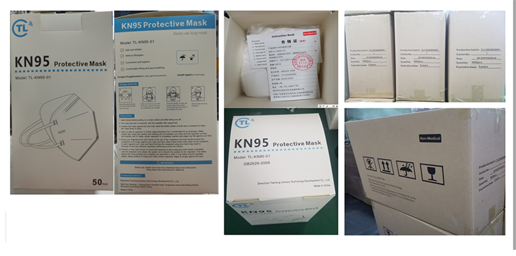 Stock CE EN149 FFP2 kn95 5 layer face mask disposable
