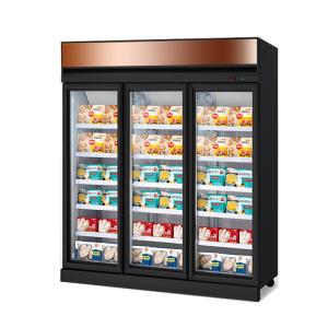 Quality Supermarket Upright Glass Door Air Cooled Freezer Showcase wholesale