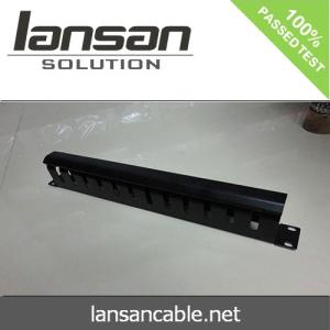 Quality Black Plastic Network Cable Management 1U High Density Horizontal RoHS wholesale