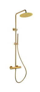 China Brushed Golden Color Brass Bath Tub Shower Mixer Thermostatic Temperature Adjustable on sale