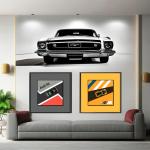 Post-modern Style Electric Alloy Car Hanging Painting for Children's Bedroom