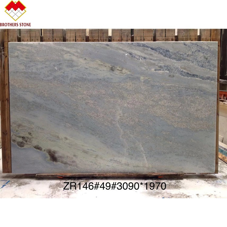 Big Slab Backlit Calcite Azulata Brazil Diamond Blue Crystal Marble Sheet Wall Slabs