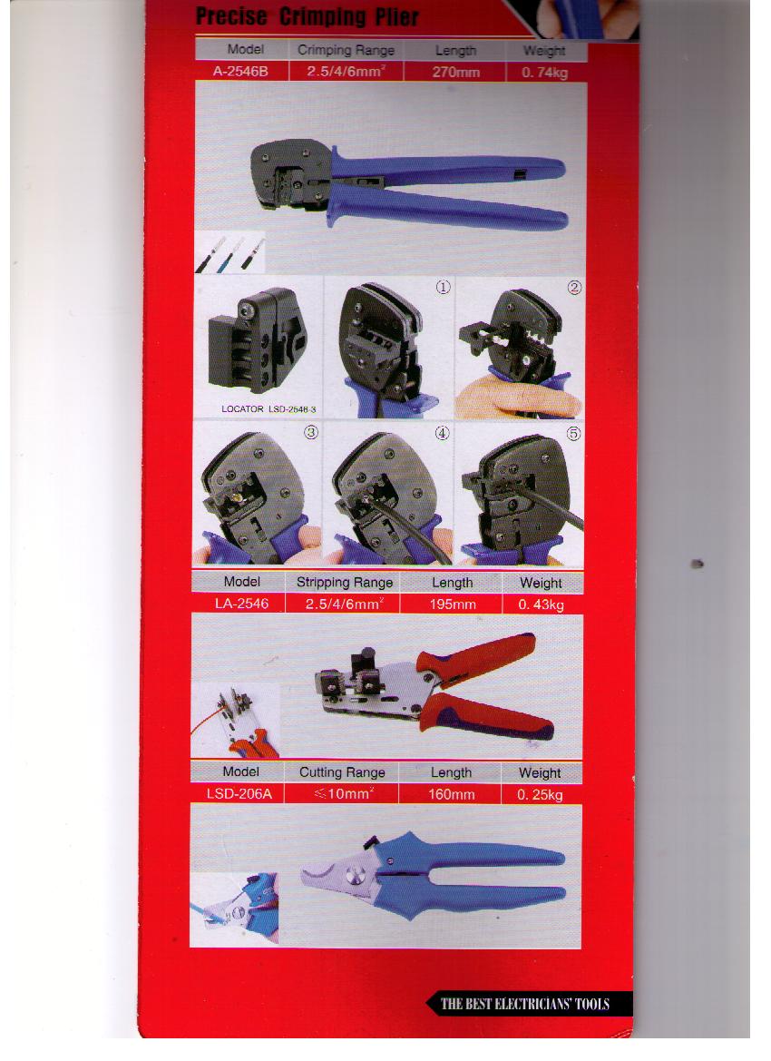 PV Connector Assembly Crimping Plier Tool 2.5/4/6mm2