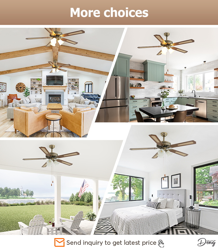Cooling 1stshine Ceiling Fan with 3 Lights 52 Inch Remote Control AC Motor 5 MDF Blades 2-