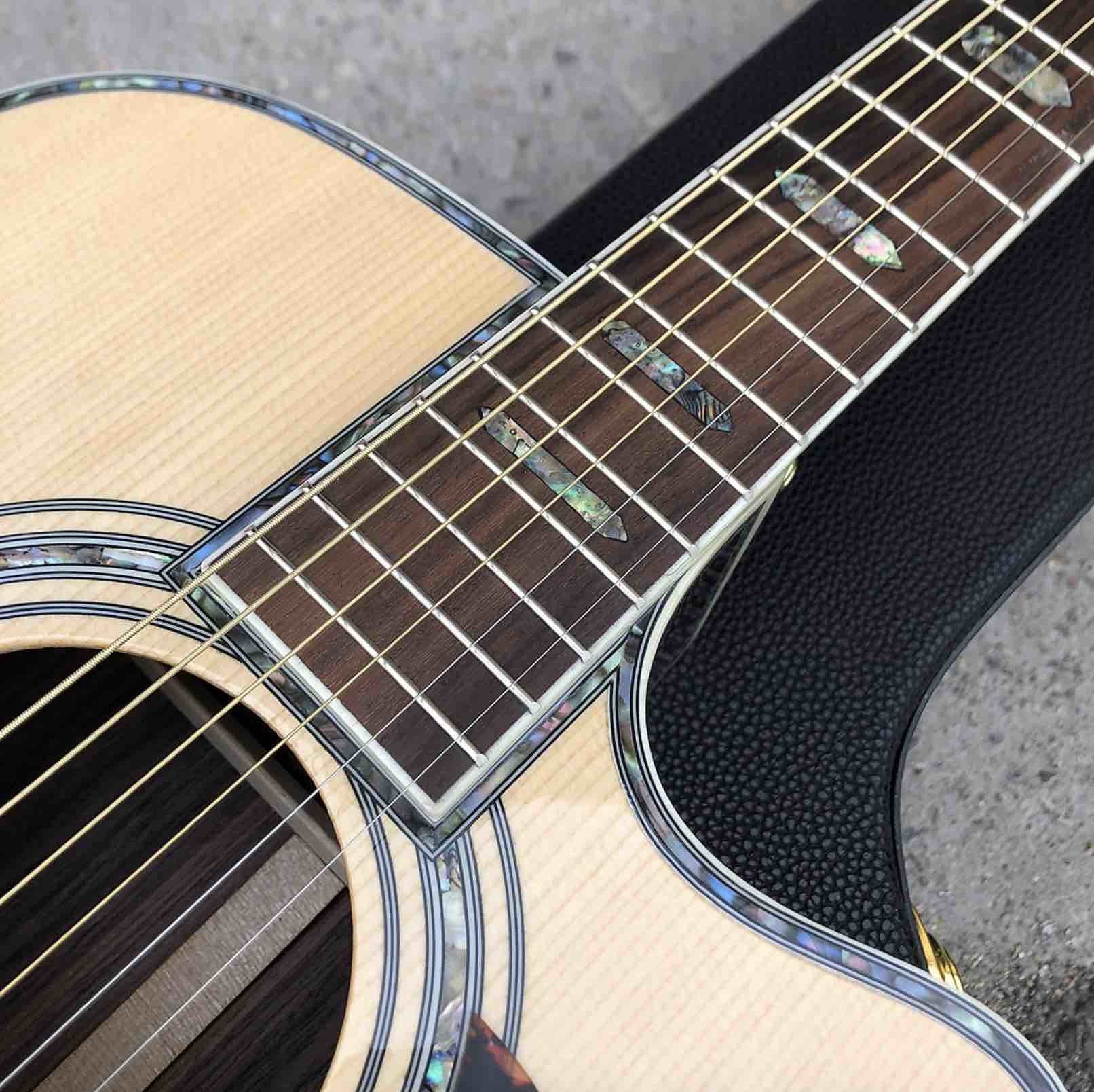 Classical Acoustic Guitar Grand Cutaway 41" Solid Spruce Top Rosewood back&side 301 EQ Abalone Binding