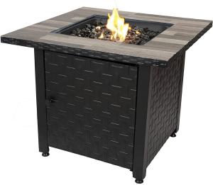 Quality Black / Gray Table Top Steel Square Propane Fire Pit Outdoor wholesale
