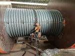 DNV Lbs Trough Wire Rope Drum Of Thickened Steel Pipe Hoisting Winch