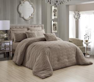 Quality Rabbit Fur Plaid Winter Comforter Set with High-Gram Weight Fiber Filling wholesale