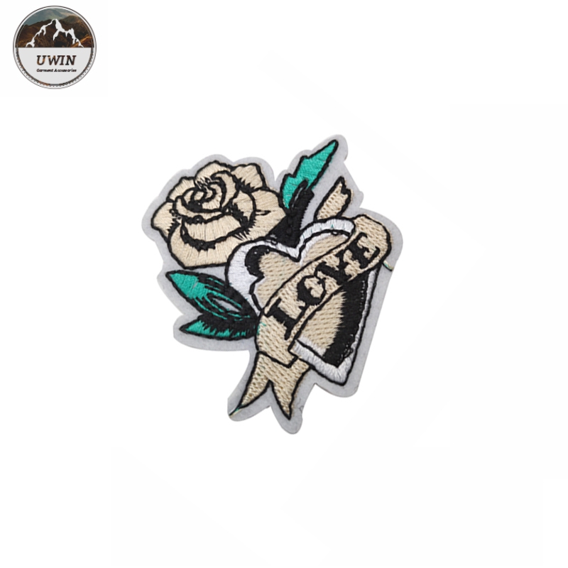 Handmade Flower Embroidery Patches , Custom Color Self Adhesive Patches