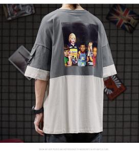 Quality Color Matching Round Neck Men Streetwear T Shirts Sublimation Logo wholesale