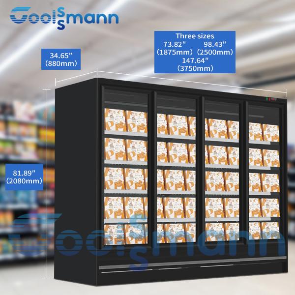 Supermarket Commercial Upright Glass Door Upright Chiller Showcase Refrigerator