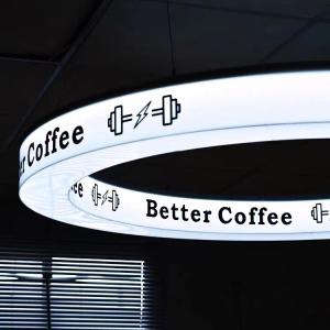 Quality Creative ring acrylic light box Bar Coffee Clothing store atmosphere sense signs circular ring billboard wholesale