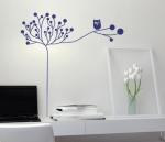 Purple Funky Personalised Tree Wall Flower Stickers G216