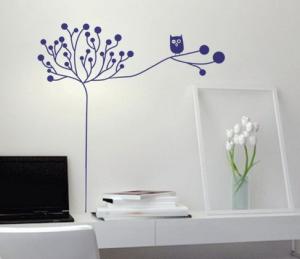 Quality Purple Funky Personalised Tree Wall Flower Stickers G216 wholesale