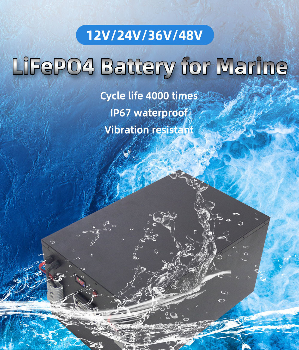 Joypo 36V 100Ah Marine Trolling Motor Battery Long Cycle Life LiFePO4 Lithium Battery For Bass Boats
