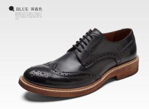 Quality Handmade Burnished Mens Formal Leather Shoes , Bespoke Mens Brown Lace Up Dress Shoes wholesale