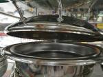 6.0Ltr Round Hydraulic Chafing Dish Full Stainless Steel Lid Induction Or Spirit