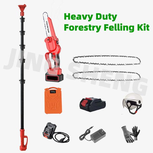 Heavy Duty Forestry Felling Kit: 32FT Telescopic Carbon Pole Chain Saw & 20Ah