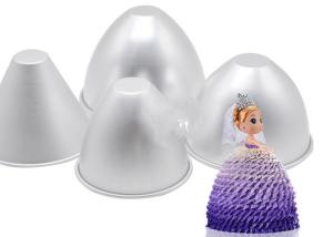 Quality Two Sizes Princess Dress Shape Aluminium Cake Mould tin Non Stick Bakeware wholesale