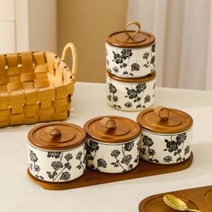 Quality Kitchen Storage Vintage Floral Ceramic Jar Sealed Canister for Food Container Storage wholesale