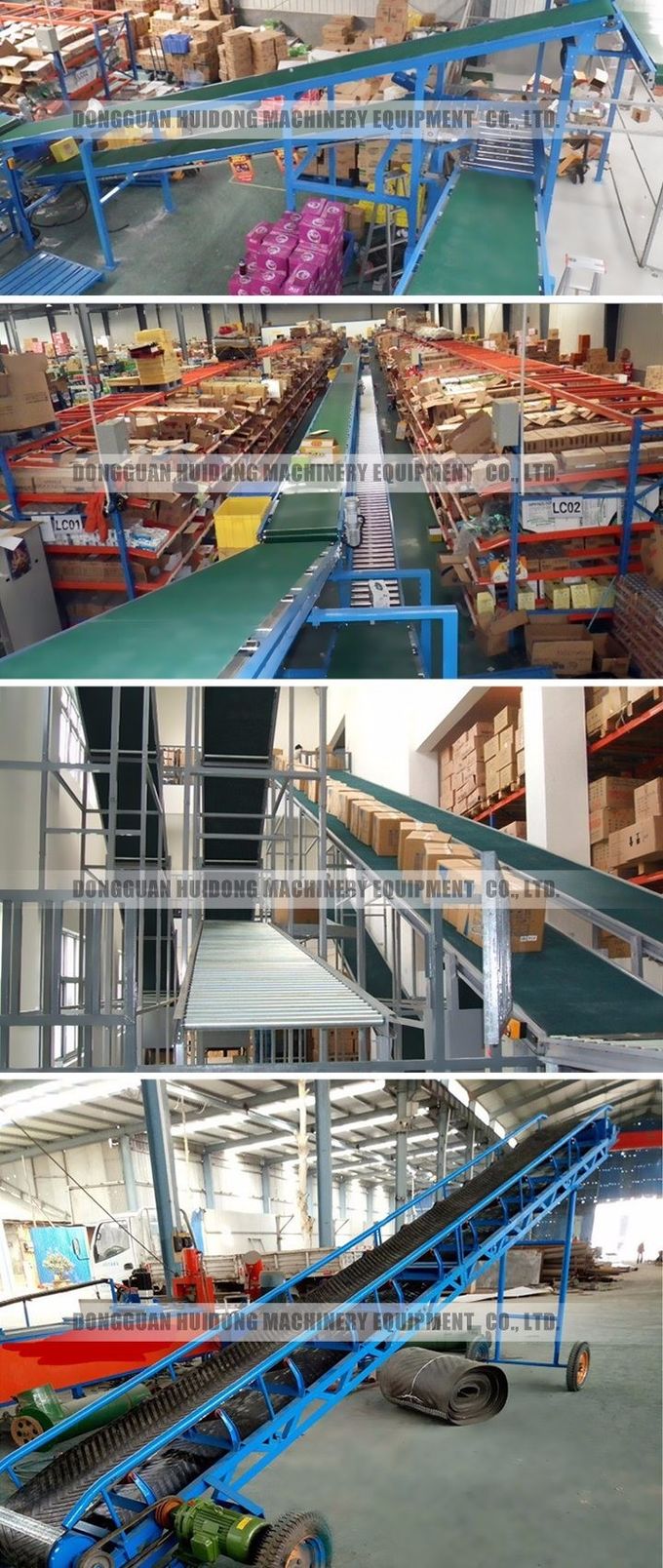 Flat Belt Shipping Roller Conveyor , Live Roller Conveyor For Climbing