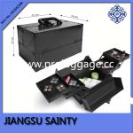 Whole black crocodile surface train cosmetic case