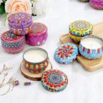 8 Pack Yoga Aroma Candle Set Tin Scented Candle Spirit Healing