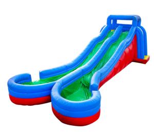 Quality Commercial Outdoor Inflatable Two Lane Water Slides With Pool wholesale