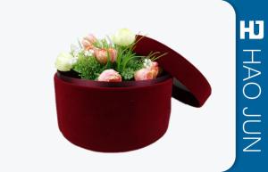 Quality Red Small Round Cardboard Containers With Lids , Glossy Lamination wholesale