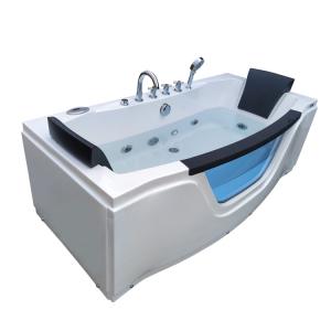 Quality 1.7m Acrylic Waterfall Whirlpool Bathtub Freestanding Two Person Equipment wholesale