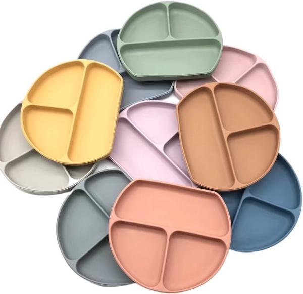 Silicone Baby 17cm Infant Feeding Dishes High Temperature Resistance Weaning