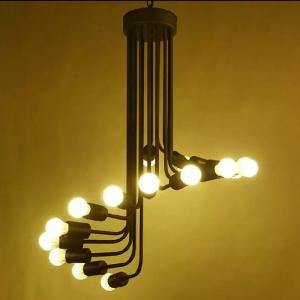 Quality Black staircase shape vintage spiral wrought iron hotel chandelier(WH-CI-157) wholesale